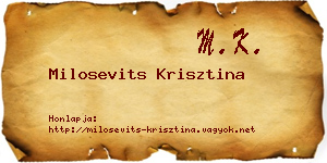 Milosevits Krisztina névjegykártya